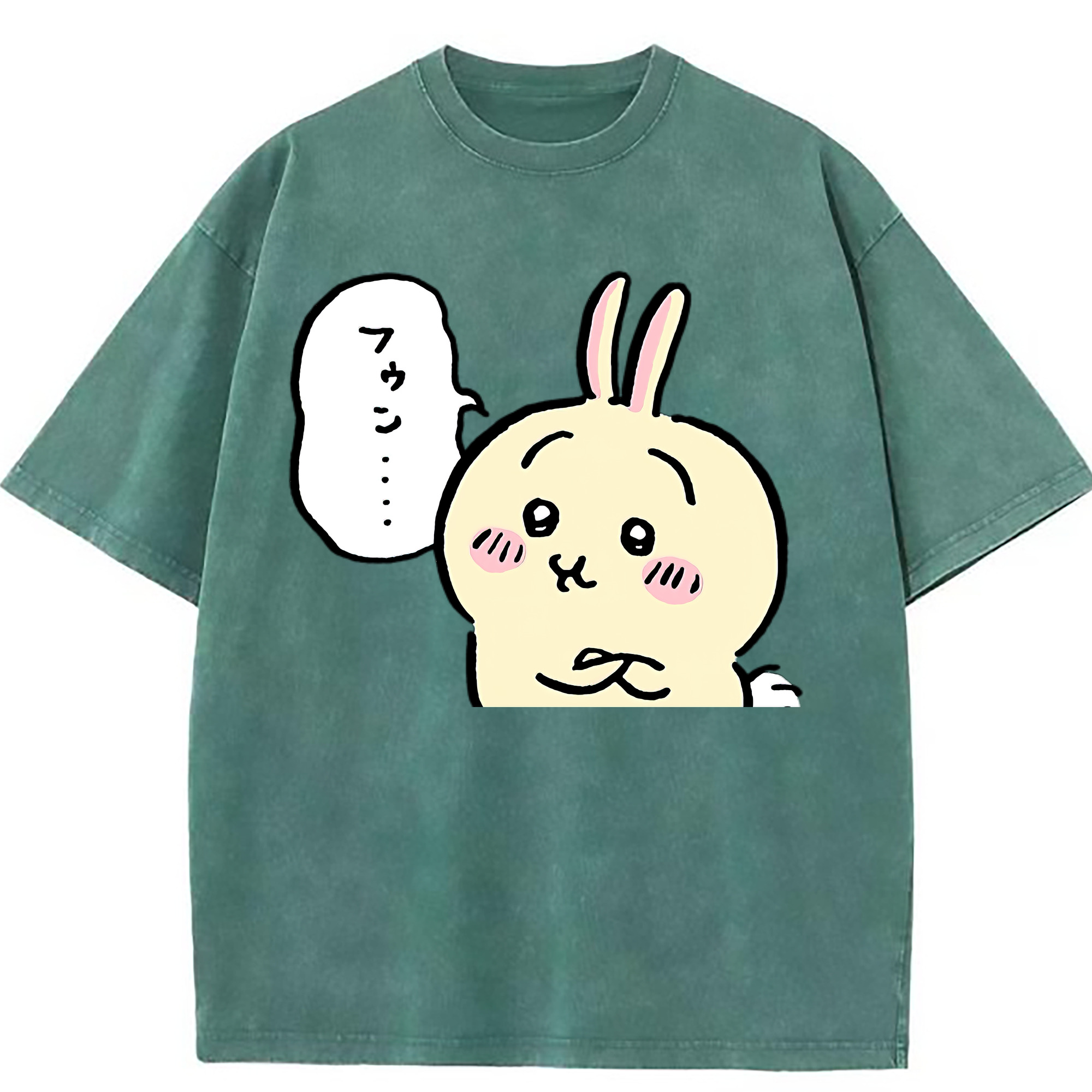 （画像用） ちいかわ うさぎ Chii-kawa usagi 綿100% ヴィンテージ風 半袖Tシャツ（フロントプリント）